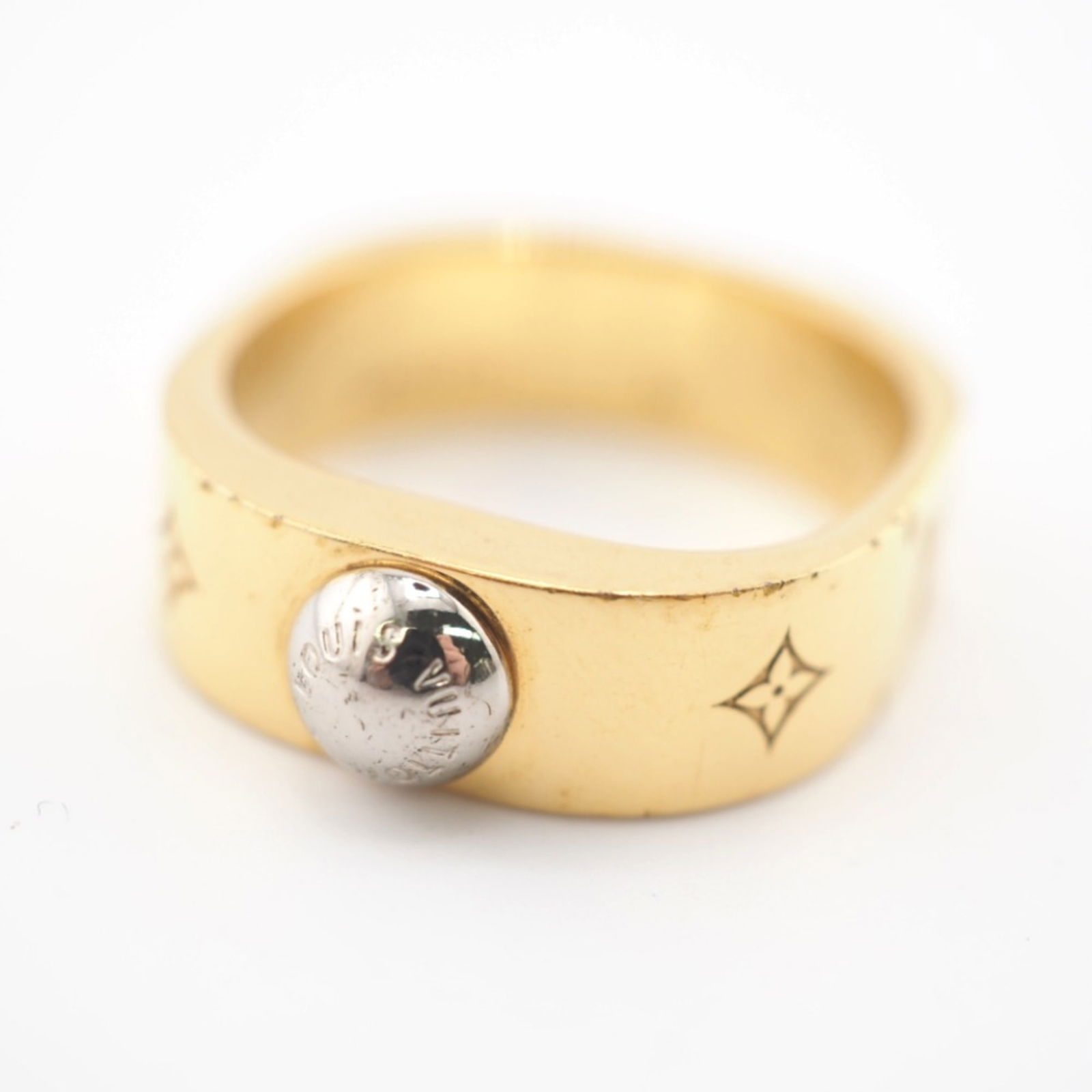 Louis Vuitton M00211 Berg Nanogram Ring M Gold Unisex