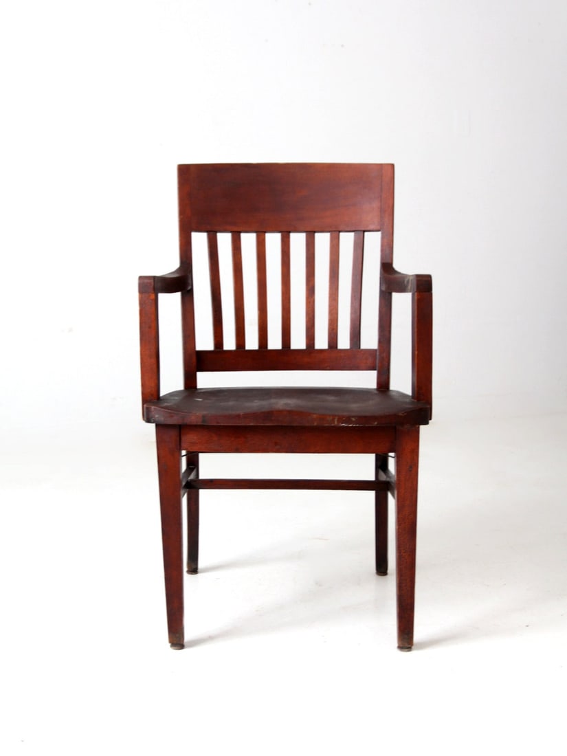 Antique Wooden Library Chair Auction