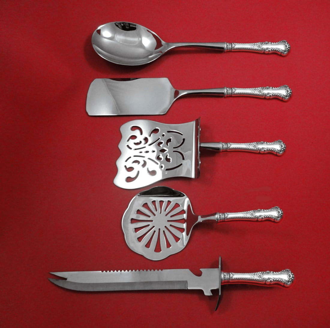 Cambridge by Gorham Sterling Silver Brunch Serving Set 5pc HH w/Stainless Custom: Cambridge by Gorham Sterling Silver Brunch Serving Set 5pc HH w/Stainless Custom Pattern: Cambridge Composition: Sterling Silver Type: Hostess Set Maker: Gorham Age: Post-1940 Cambridge by gorhamsterl