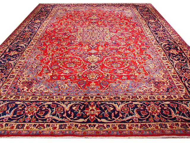 10x 15 Red Persian Isfahan Rug: 10x 15 Red Persian Isfahan Rug Free continental US Shipping Size in Feet: Width: 10 x Length: 15 Size in Inches: Width: 120 in x Length: 180 in Colors: Red Ivory Brilliant Blue Weave: 100% Handmade Pi