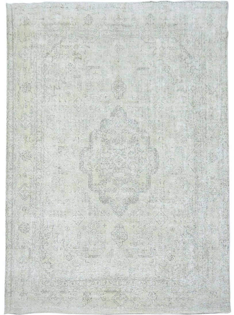 Vintage Floral Stonewashed 10x12 Distressed Oriental Rug Handmade Wool