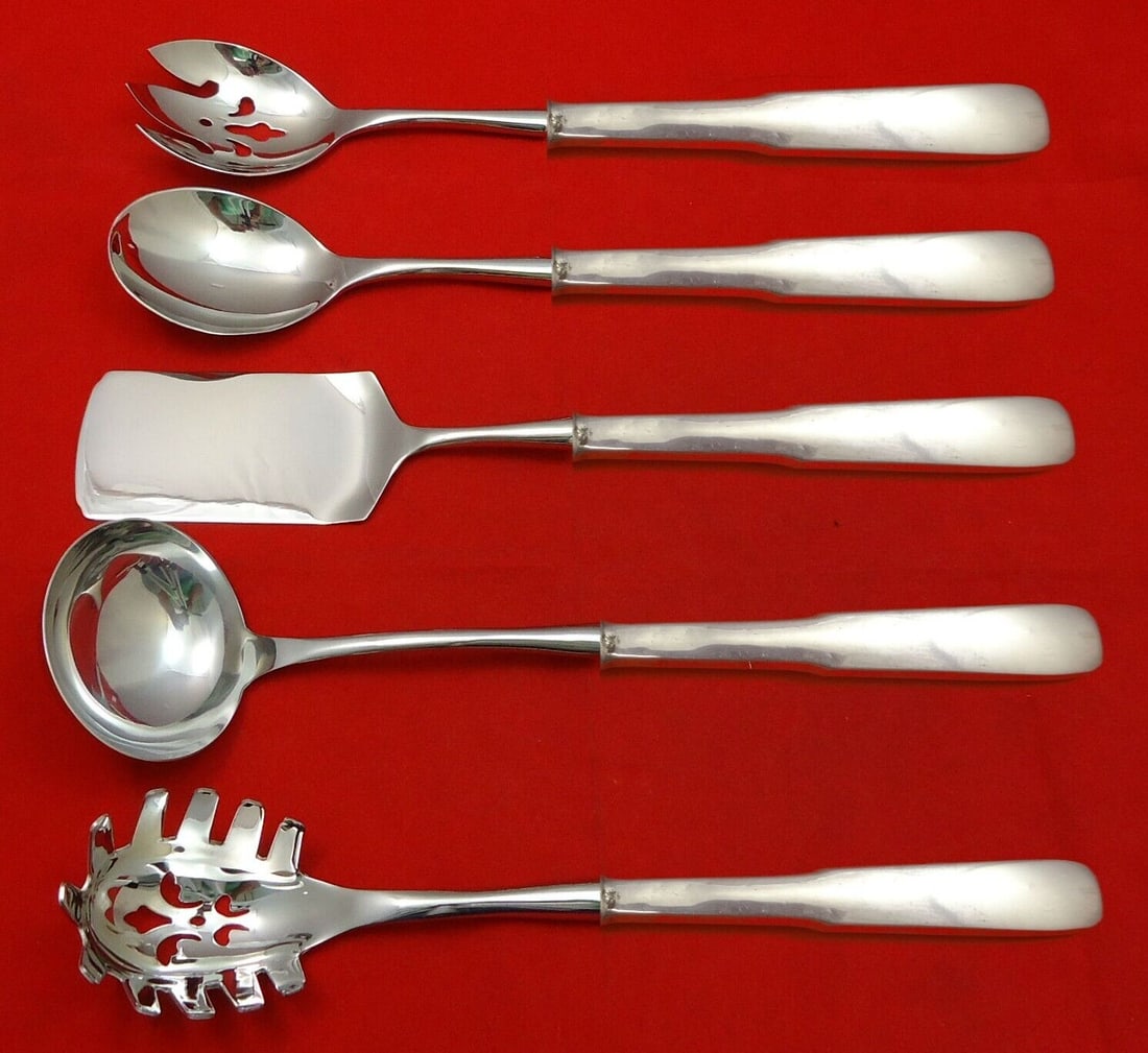 Eighteen Ten by International Sterling Silver Hostess Serving Set 5pc Custom: Eighteen Ten by International Sterling Silver Hostess Serving Set 5pc Custom Pattern: Eighteen Ten Composition: Sterling Silver Type: Hostess Set Age: Post-1940 Maker: International Eighteen ten 1810 