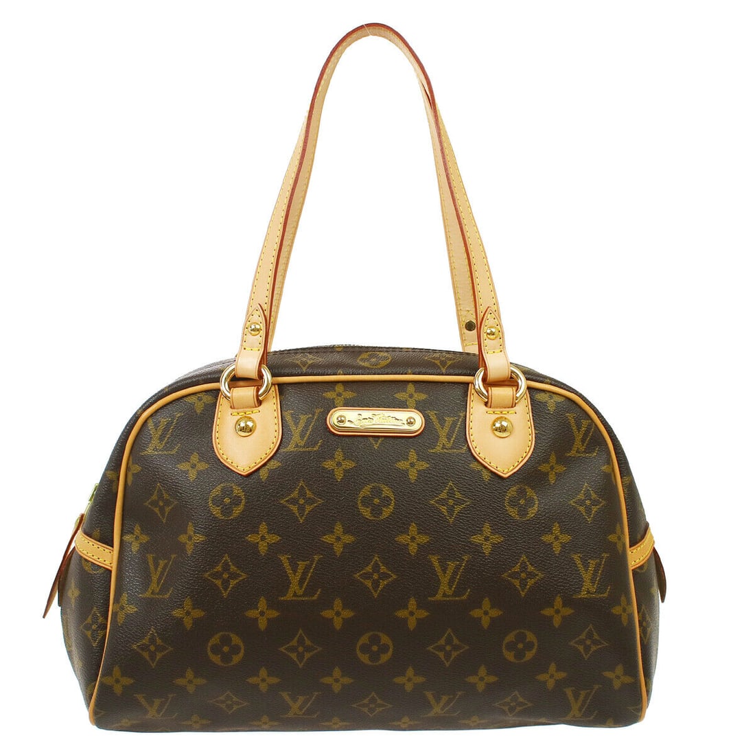 LOUIS VUITTON MONTORGUEIL PM SHOULDER BAG PURSE MONOGRAM MI3171 M95565: LOUIS VUITTON MONTORGUEIL PM SHOULDER BAG PURSE MONOGRAM MI3171 M95565 Exterior Material: Monogram Canvas Leather Style: Shoulder Bag Exterior Color: Brown Size: Medium Accents: Logo Handle Style: Dou