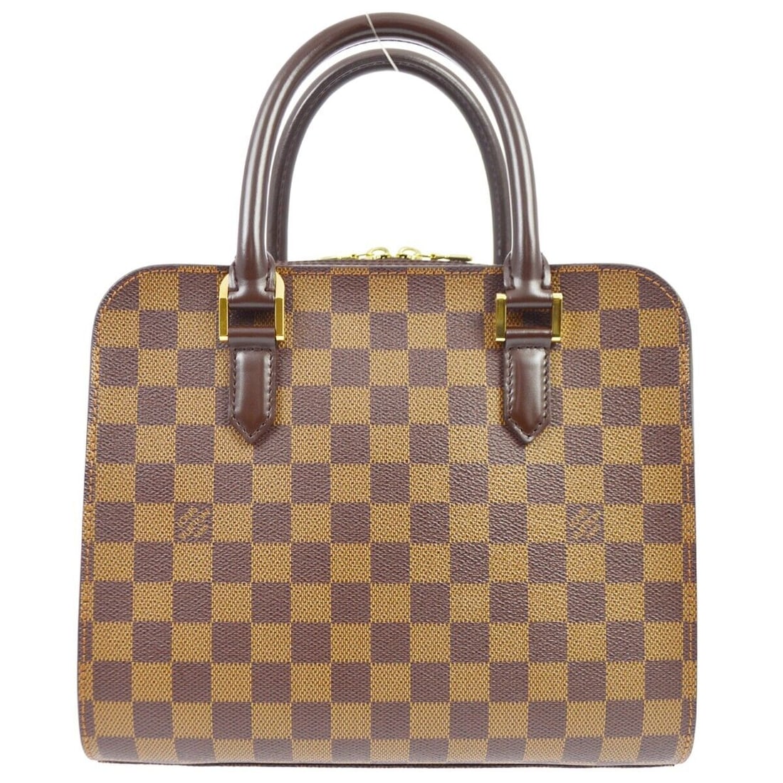 Louis Vuitton Damier Triana Handbag N51155 VI0062: Louis Vuitton Damier Triana Handbag N51155 VI0062 Exterior Material: Damier Canvas Leather Style: Satchel/Top Handle Bag Exterior Color: Brown Bag Width: 10 in Pattern: Louis Vuitton Damier Ebene Bag 