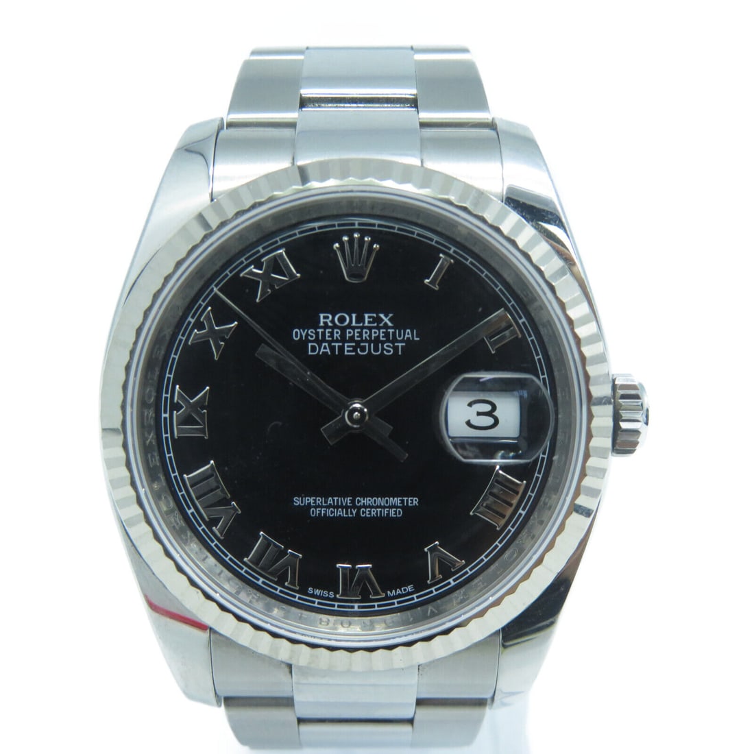 ROLEX Datejust 36mm Automatic Watch 116234 Stainless Steel Black: ROLEX Datejust 36mm Automatic Watch 116234 Stainless Steel Black Seller Notes: Very Good : Used with minor stains and/or scratches. Brand: ROLEX Style: Wrist Watch Material: Stainless Steel Color: Bla