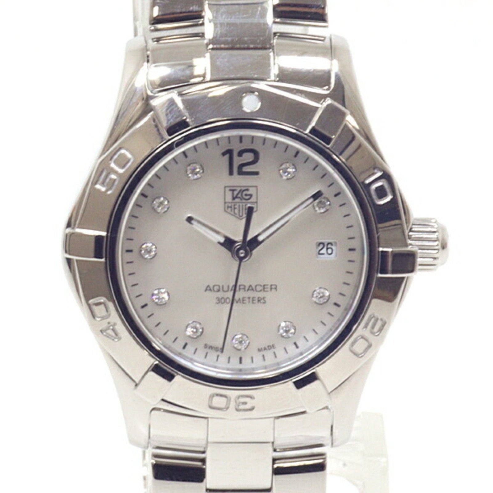 TAG Heuer Women's Watch Aquaracer WAF1415 10P Diamond Quartz Finished: TAG Heuer Women's Watch Aquaracer WAF1415 10P Diamond Quartz Finished Brand: Tag Heuer Type: Wristwatch Gender: Women Material (Case): Stainless steel Material (Band): Stainless steel Color (Dial): Wh