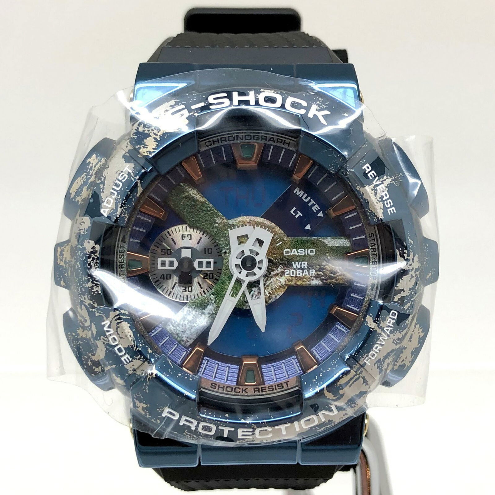 G-SHOCK G-shock CASIO Casio watch GM-110EARTH-1AJR earth motif analog digital quartz round blue: G-SHOCK G-shock CASIO Casio watch GM-110EARTH-1AJR earth motif analog digital quartz round blue black men's Brand: Casio Line: G-Shock Type: Wristwatch Gender: Men Display: Analog Color: Black Movemen