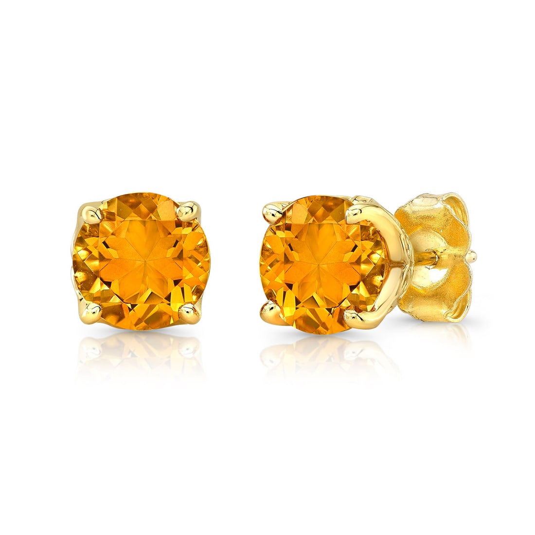 Citrine Stud Earrings In 14k Yellow Gold: Citrine Stud Earrings In 14k Yellow Gold 6.50mm Citrine Stud Earrings In 14k Yellow Gold 14k Yellow Gold Earrings With 2 Round Citrines At 6.50mm Tag Description: 14KY EARR 2RBCT=6.5MM Size Customizab