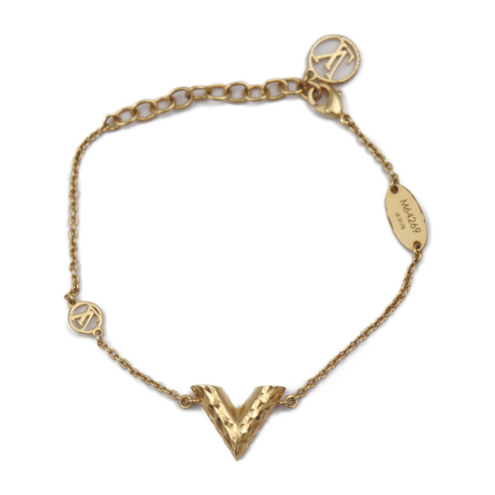 LOUIS VUITTON Louis Vuitton Brasserie Essential V Guilloche Bracelet M64269 Metal Gold: LOUIS VUITTON Louis Vuitton Brasserie Essential V Guilloche Bracelet M64269 Metal Gold Brand: Louis Vuitton Model: Brasserie Essential V Guilloche Type: Charm bracelet Gender: Women Material: Brass Co