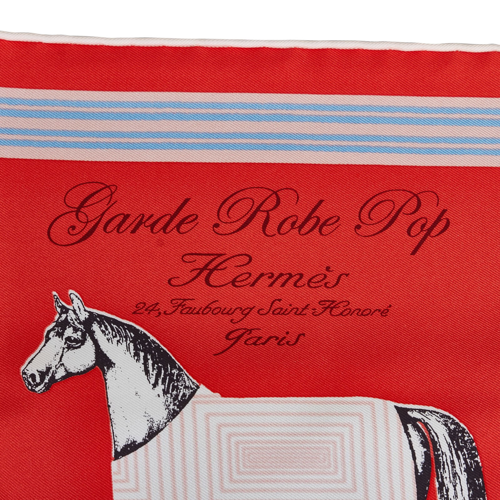 Hermes Garde Robe Pop Silk Scarf: Hermes Garde Robe Pop Silk Scarf The Garde Robe Pop scarf features a print on 100% silk. Brand: Hermes Model: Garde Robe Pop Silk Scarf Origin: France Category: Accessories Color: Red Style: Material: