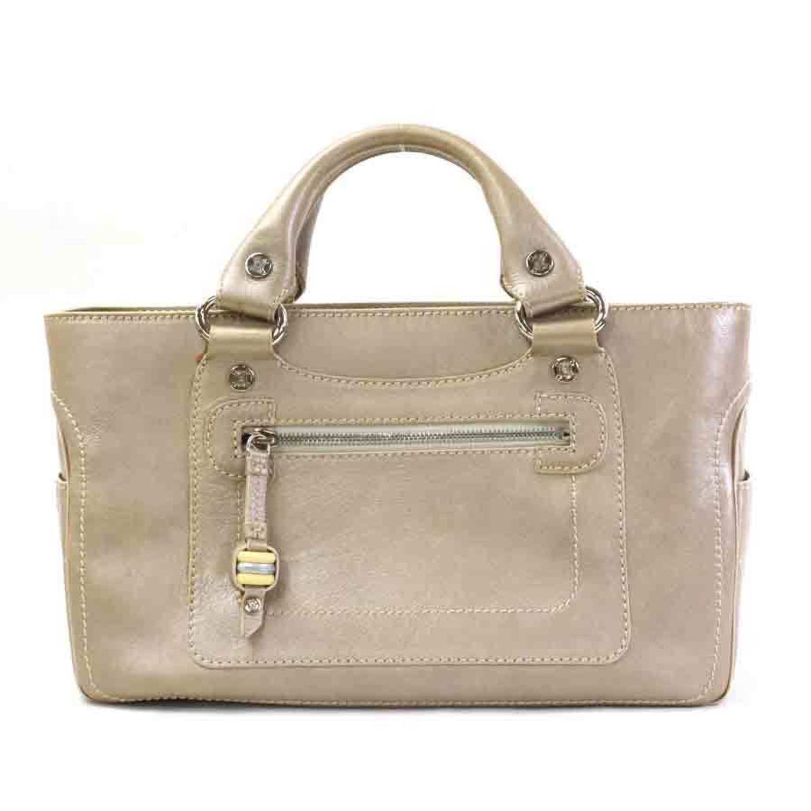 Celine CELINE handbag boogie bag leather gold ladies: Celine CELINE handbag boogie bag leather gold ladies Brand: Celine Country of Origin: Italy Type: Handbag Material: Leather Leather: Color: Gold Inner Pocket: Zipper pocket1 Open pocket2 Zipper pocket