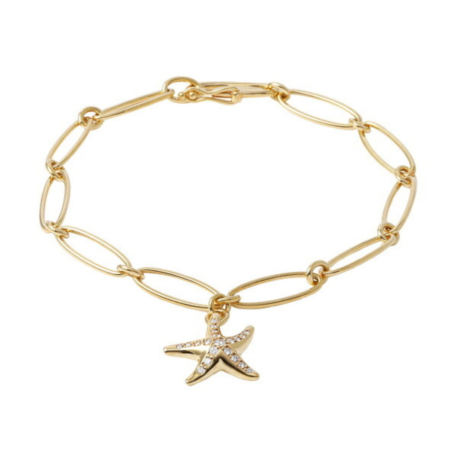 Tiffany Starfish Elsa Peretti K18YG Yellow Gold Bracelet: Tiffany Starfish Elsa Peretti K18YG Yellow Gold Bracelet Brand: Tiffany Type: Charm bracelet Gender: Women Material: Yellow gold (18K) Color: Yellow gold Length: 17cm / 6.69 Stone Size (HxW): 15cm x 1