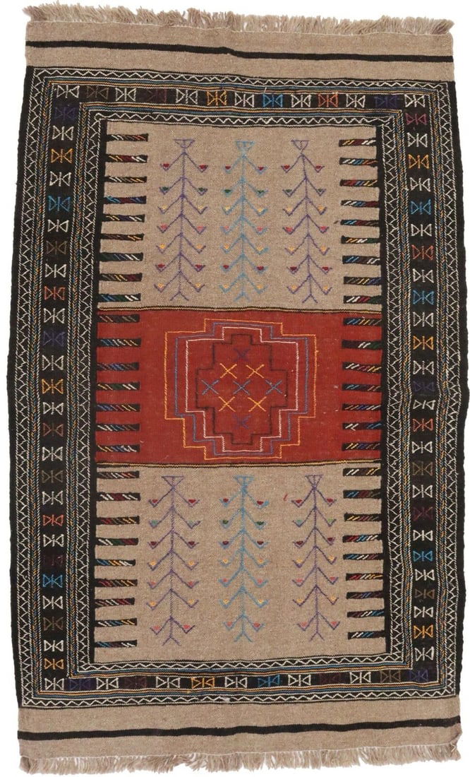 Hand-Woven Tribal Farmhouse Decor 4X6 Sumak Herati Oriental Rug Wool Home Carpet: Hand-Woven Tribal Farmhouse Decor 4X6 Sumak Herati Oriental Rug Wool Home Carpet Free continental US Shipping Type: Area Rugs Color: Beige Charcoal Orange-red Gold Light Blue Violet etc Size: 3"7 X 5"