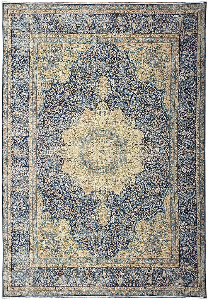 10 x 12 Blue Vintage Persian Rug: 10 x 12 Blue Vintage Persian Rug Free continental US Shipping Size in Feet: Width: 9.7 x Length: 12.5 Size in Inches: Width: 115 in x Length: 149 in Rug Type: Area Rug Colors: Blue beige Weave: Hand-K
