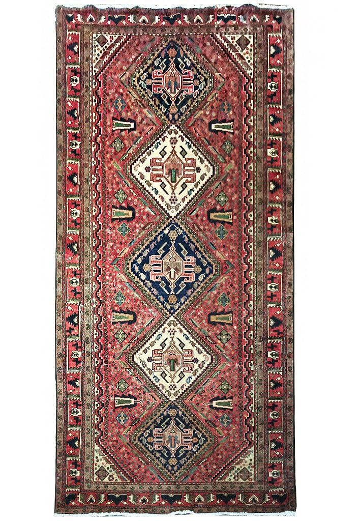 5 x 10 Persian Gallery Wide Runner Handmade GEOMETRIC: 5 x 10 Persian Gallery Wide Runner Handmade GEOMETRIC Free continental US Shipping Size in Feet: Width: 5 x Length: 10.2 Size in Inches: Width: 60 in x Length: 122 in Rug Type: Area Rug Colors: Rose r