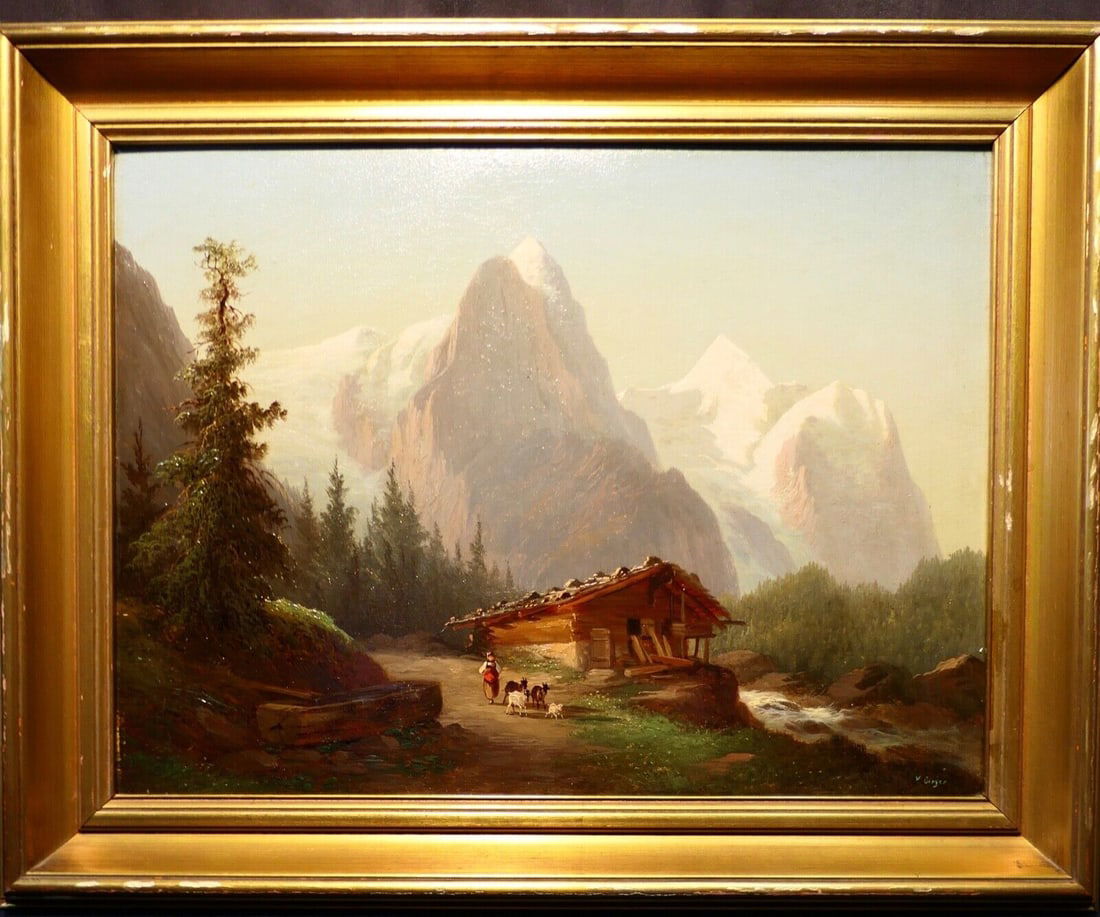 German Painting Signed V. Berger Auction