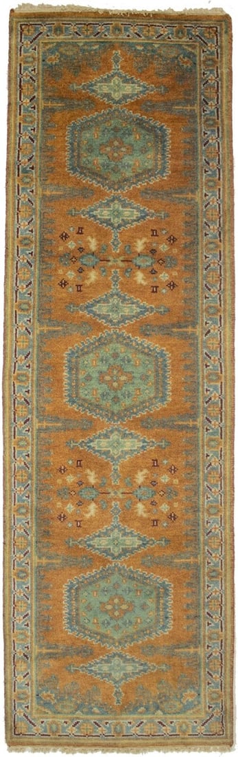 Farmhouse Oriental Runner Rug 25X8 Orange Tribal Geometric Indo-Viss Carpet: Farmhouse Oriental Runner Rug 25X8 Orange Tribal Geometric Indo-Viss Carpet Free continental US Shipping Type: Runners Color: Muted Colors: Orange Gray Cream Maroon Red etc Size: 7"11 X 2"5 Ft Materia
