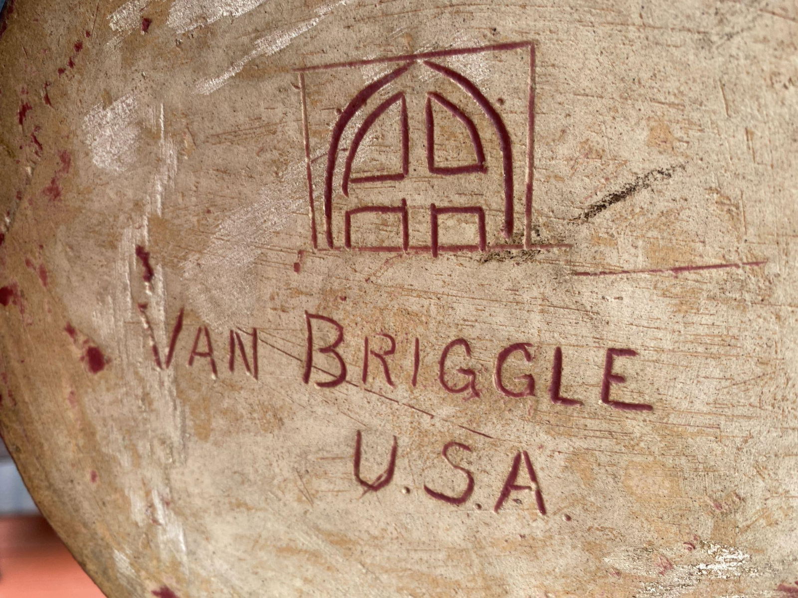 Monumental Art Nouveau Mulberry Flamingo Vase by Van Briggle: Monumental Art Nouveau Mulberry Flamingo Vase by Van Briggle Creator: Van Briggle (Maker) Dimensions: Height: 20 in (50.8 cm)Diameter: 7 in (17.78 cm) Materials and Techniques: Pottery Place of Origin