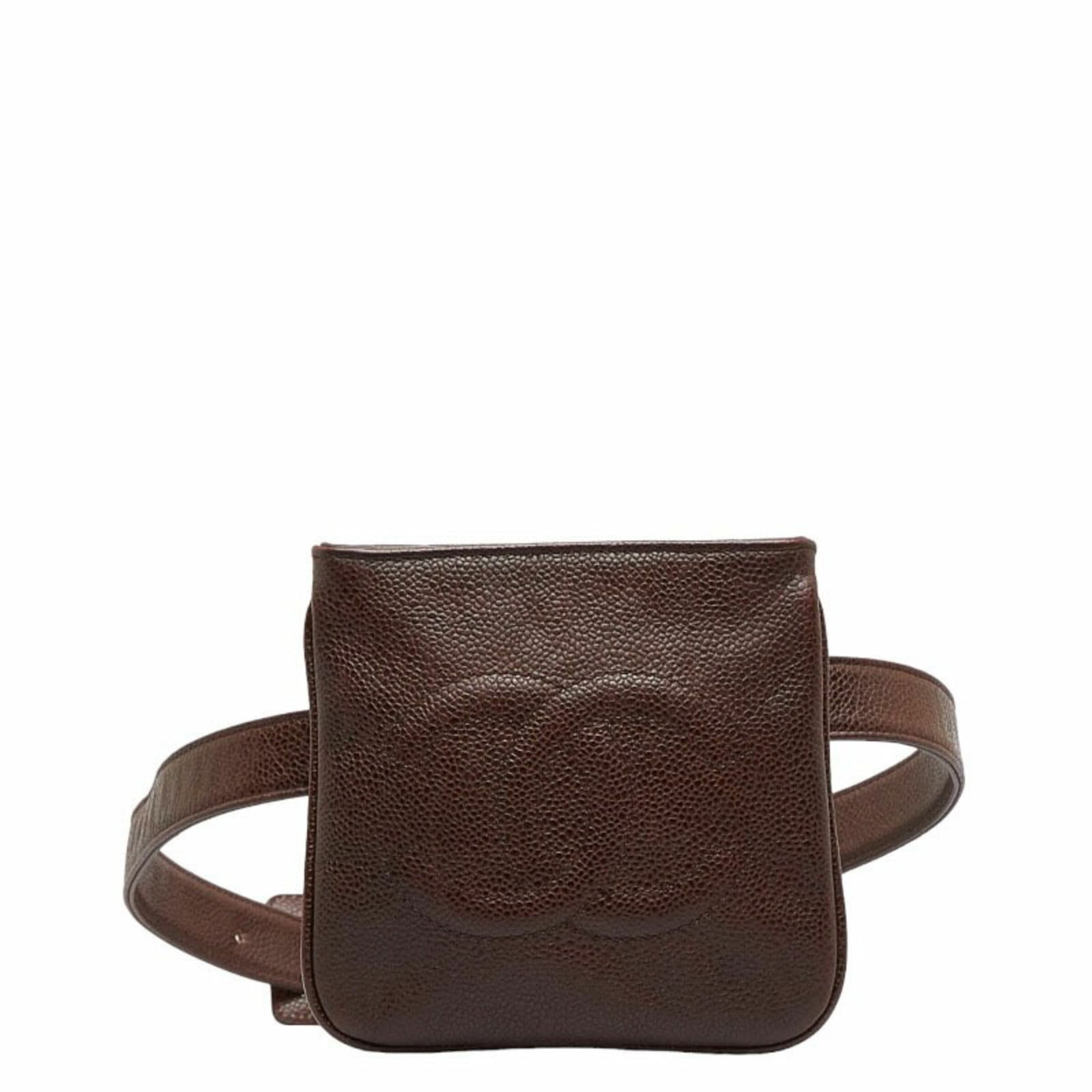CHANEL Decacoco Mark Waist Bag Pouch Brown Caviar Skin Ladies: CHANEL Decacoco Mark Waist Bag Pouch Brown Caviar Skin Ladies Brand: Chanel Type: Fanny pack Handbag Material: Caviar leather Caviar leather: Color: Brown Hardware Color: Gold Gender: Women Size (HxWx