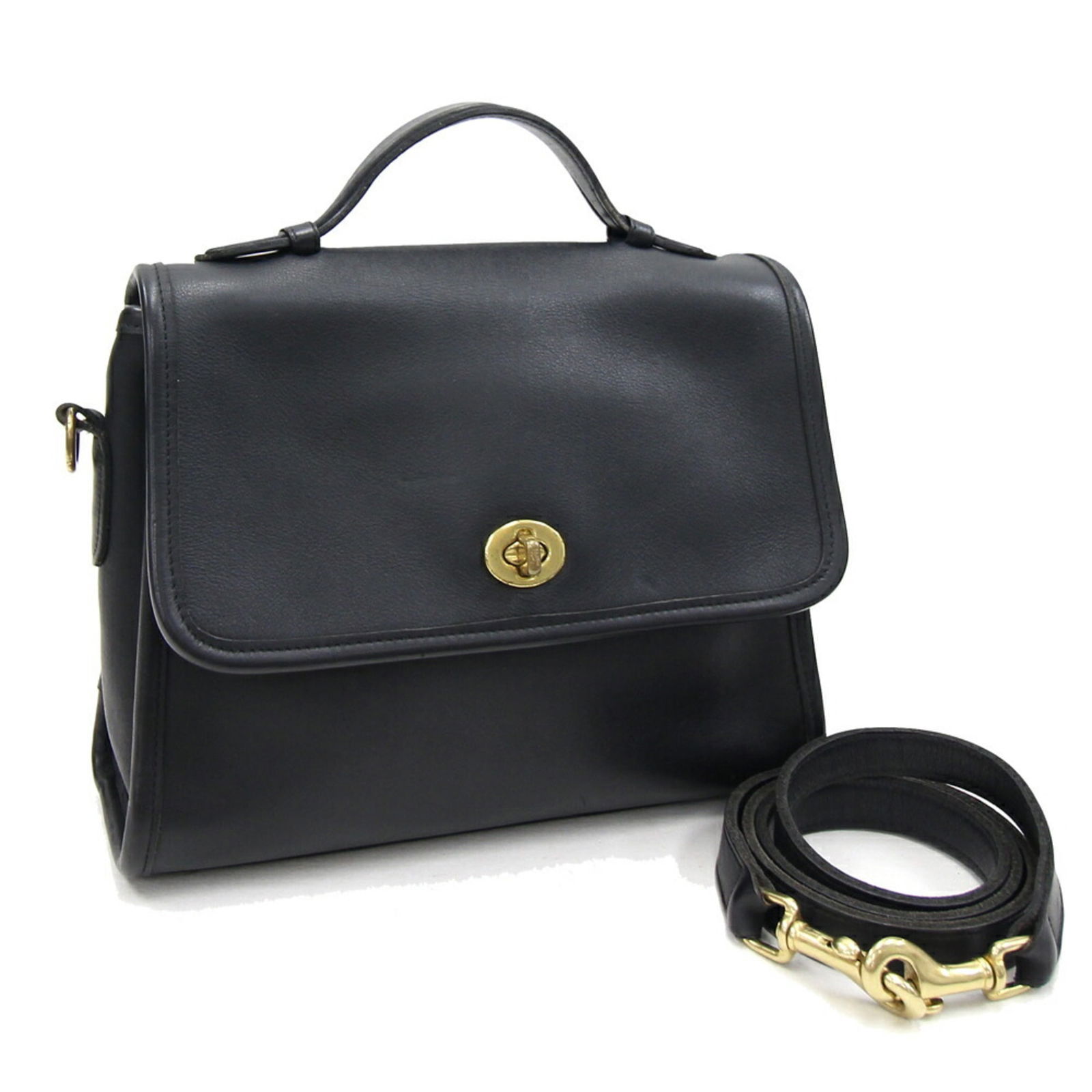 Coach Handbag 9870 Black Leather Shoulder Bag Ladies Turnlock Old COACH: Coach Handbag 9870 Black Leather Shoulder Bag Ladies Turnlock Old COACH Brand: Coach Type: Handbag Shoulder bag Material: Leather Leather: Color: Black Hardware Color: Gold Gender: Women Size (HxWxD):