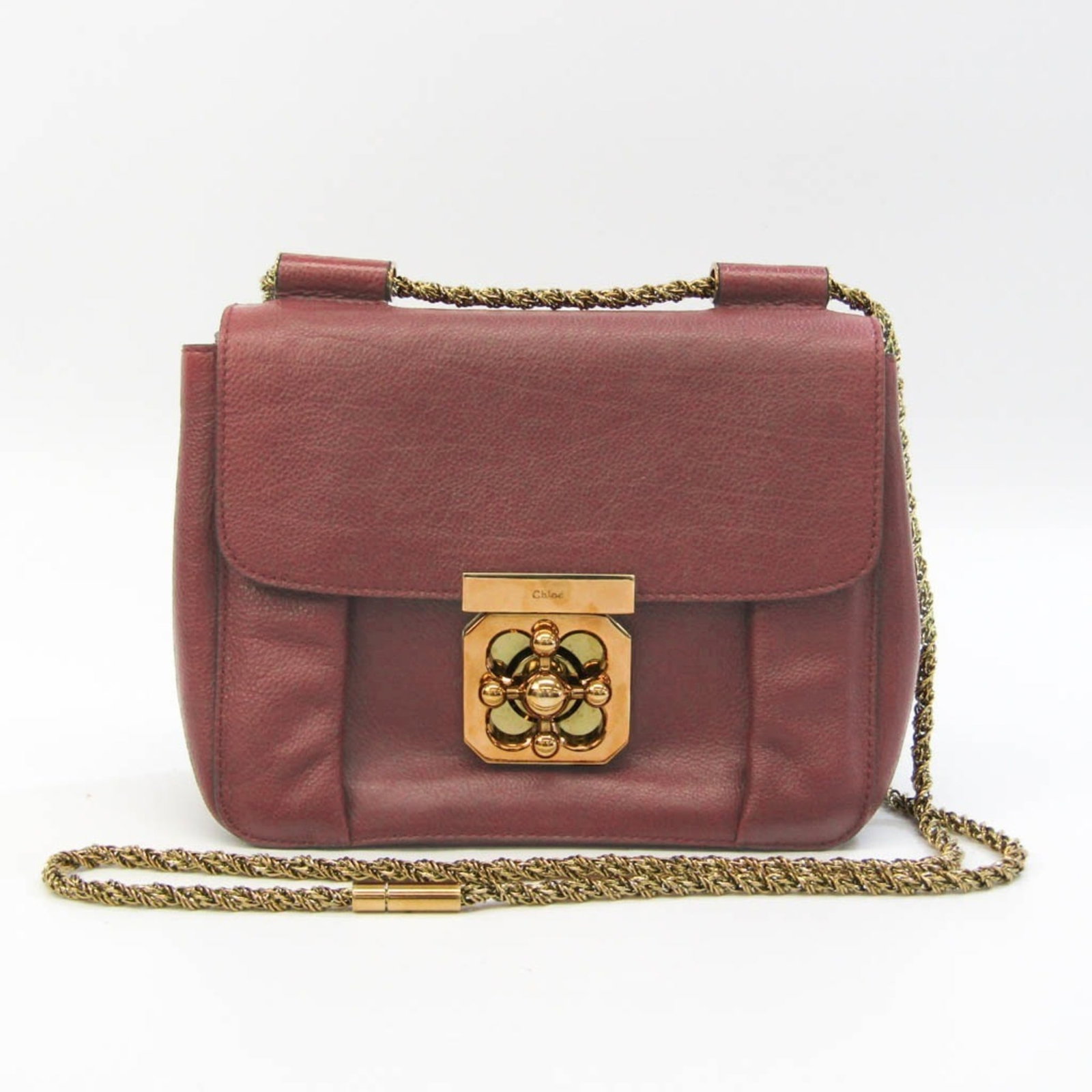 Chloe Elsie Women's Leather Shoulder Bag Bordeaux: Chloe Elsie Women's Leather Shoulder Bag Bordeaux Brand: Chloe Line: Elsie Country of Origin: Italy Type: Shoulder bag Material: Leather Leather: Color: Bordeaux Gender: Women Size (HxWxD): 15.5cm x 1