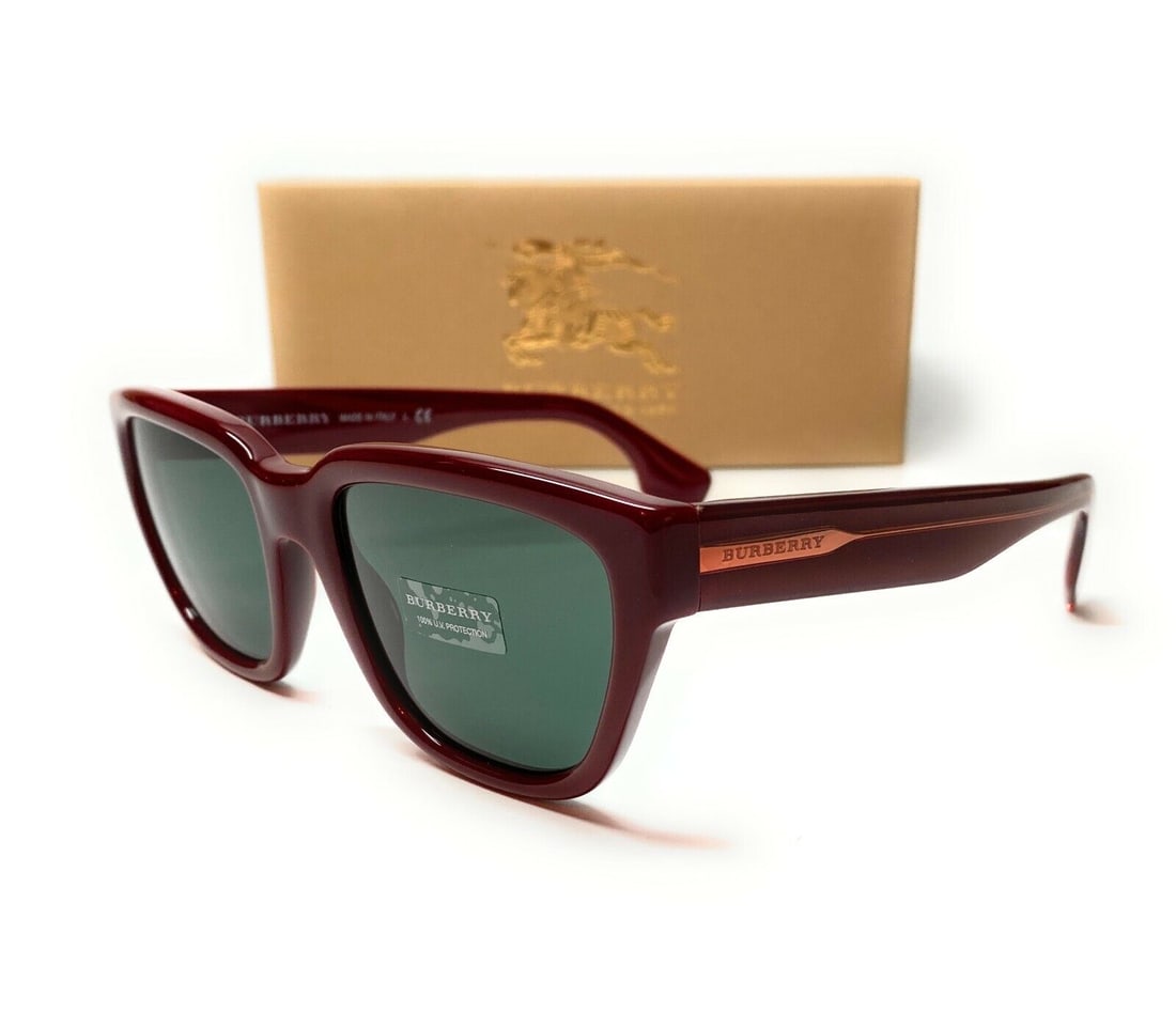Burberry BE4277 37603H Bordeaux Dark Green Lens Women Square Sunglasses 54mm: Burberry BE4277 37603H Bordeaux Dark Green Lens Women Square Sunglasses 54mm Type: Sunglasses Frame Color: Red New The BIDHAUS Guarantee: All items in this auction are guaranteed to be 100% authentic.