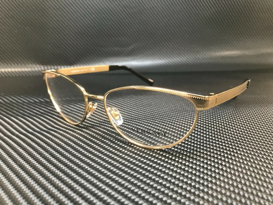 VERSACE VE1260 1002 Gold Demo Lens Womens Eyeglasses 54 mm: VERSACE VE1260 1002 Gold Demo Lens Womens Eyeglasses 54 mm Style: Cat Eye Temple Length: 140 mm Lens Socket Width: 54 mm Type: Eyeglasses Features: Full Rim Year Manufactured: 2020-2029 Bridge Width: