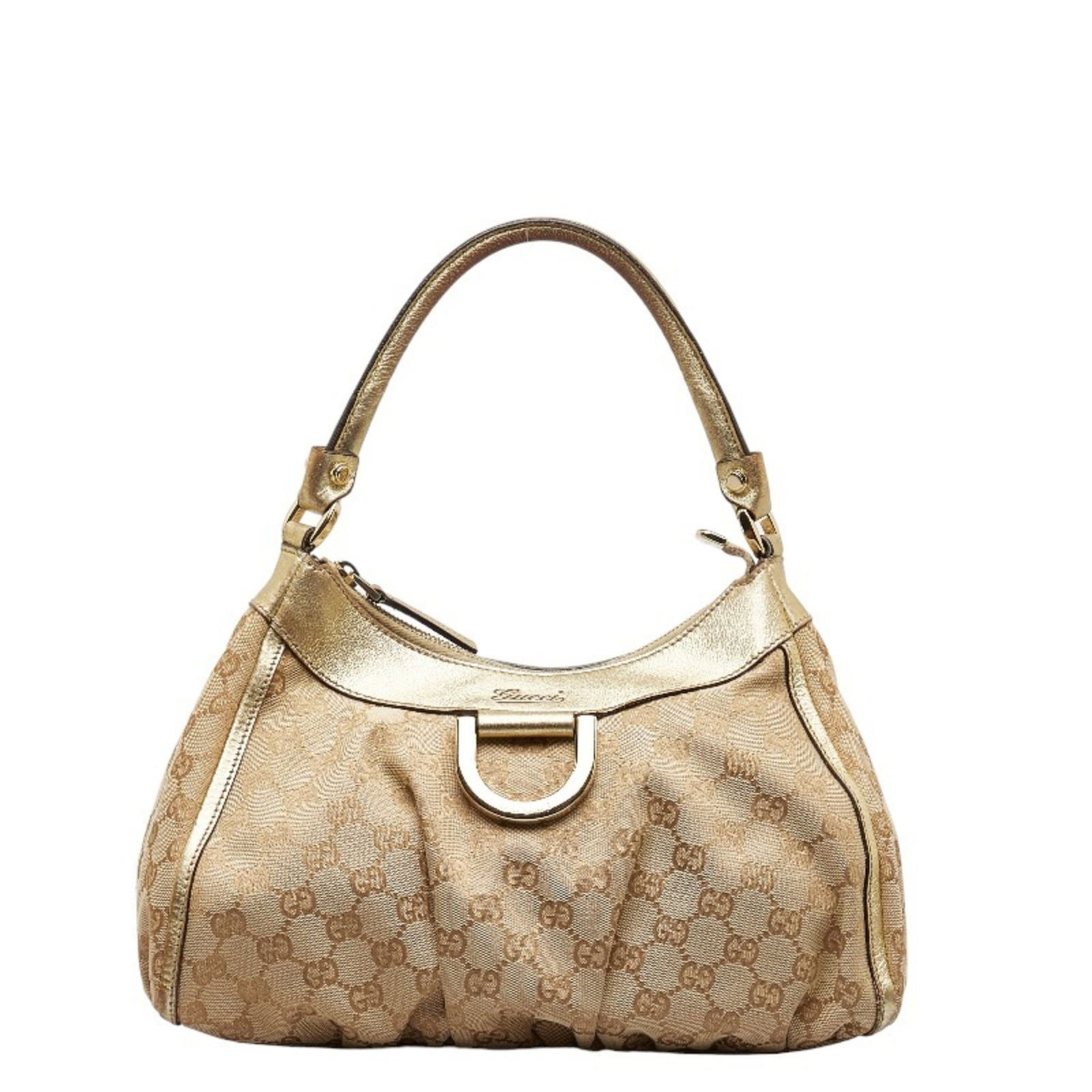 Gucci Abbey GG Canvas Handbag 190525 Beige Gold Leather Women's GUCCI: Gucci Abbey GG Canvas Handbag 190525 Beige Gold Leather Women's GUCCI Brand: Gucci Type: Handbag Material: Leather Leather: Color: Beige Gold Gender: Women Size (HxWxD): 17cm x 29cm x 13cm / 6.69 x 11