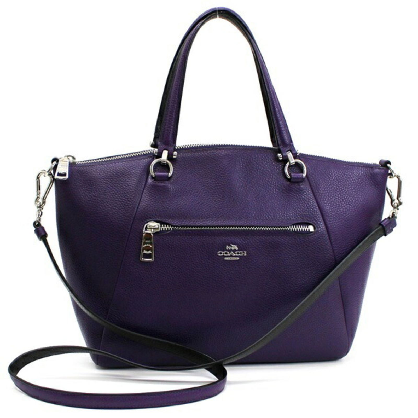 Coach handbag shoulder bag purple x black COACH ladies: Coach handbag shoulder bag purple x black COACH ladies Brand: Coach Type: Handbag Shoulder bag Material: Leather Leather: Color: Black Purple Gender: Women Size (HxWxD): 20cm x 27cm x 8cm / 7.87 x 10.