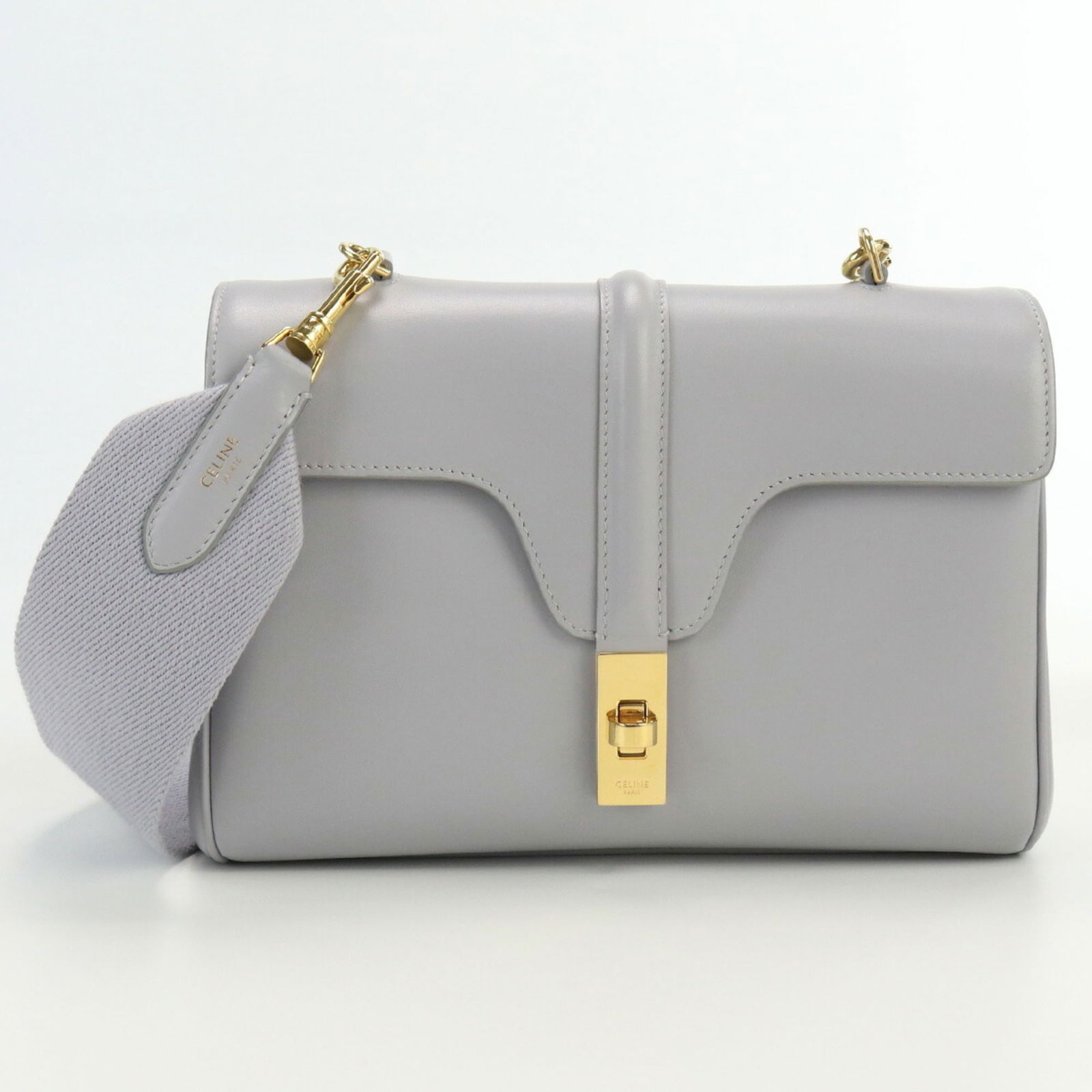 CELINE Teen Soft 16 196853CR4.08GC Shoulder Bag Leather Ladies: CELINE Teen Soft 16 196853CR4.08GC Shoulder Bag Leather Ladies Brand: Celine Model: 196853CR4.08GC Country of Origin: Italy Type: Shoulder bag Material: Leather Leather: Color: Gray Closure: Turn lock