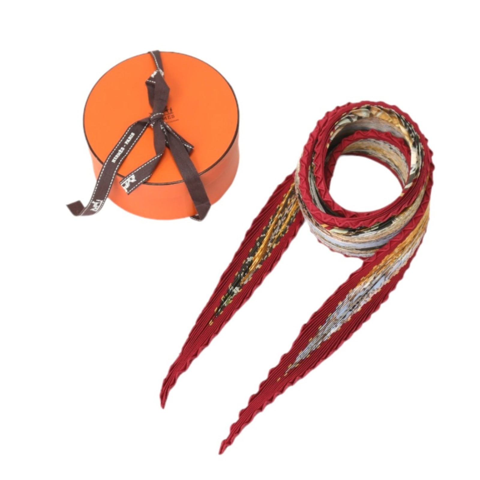 HERMES Pleated Scarf Animal Pattern 100% Silk Hermes Black x Yellow Red: HERMES Pleated Scarf Animal Pattern 100% Silk Hermes Black x Yellow Red Brand: Hermes Line: Pleated Scarf Type: Scarf Gender: Women Color: Black Red color Yellow Material: Silk100% Silk: 100% Size (Lx