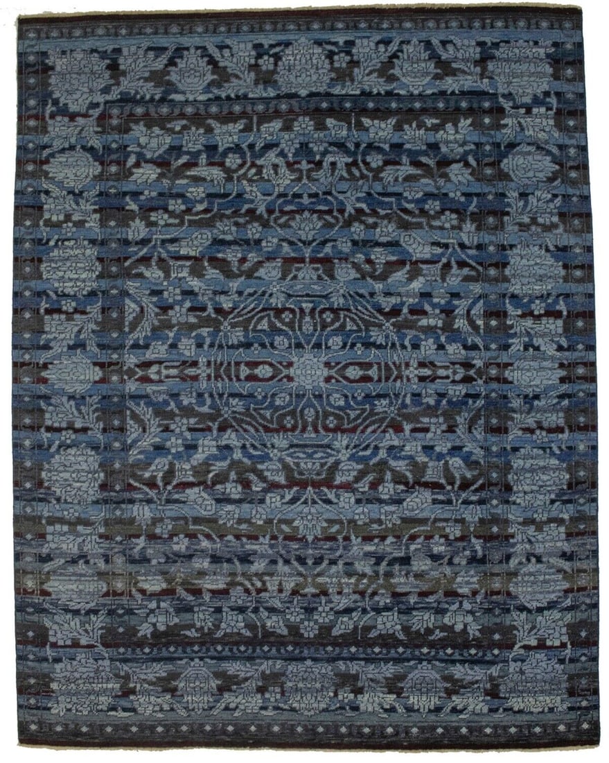 Contemporary Transitional Floral Blue 8X10 Modern Oriental Rug Home Decor Carpet: Contemporary Transitional Floral Blue 8X10 Modern Oriental Rug Home Decor Carpet Free continental US Shipping Type: Area Rugs Color: Multicolored: Blue Gray Bugundy etc Size: 7"9 x 9"10 Ft Production 