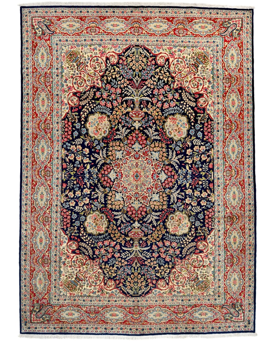 Rare Floral Medallion Vintage Traditional Floral 10X14 Oriental Rug Wool Carpet: Rare Floral Medallion Vintage Traditional Floral 10X14 Oriental Rug Wool Carpet Free continental US Shipping Type: Area Rugs Color: Dark Purple-navy Cream Red Green Blue Brown Pink etc Size: 9"9 X 13"
