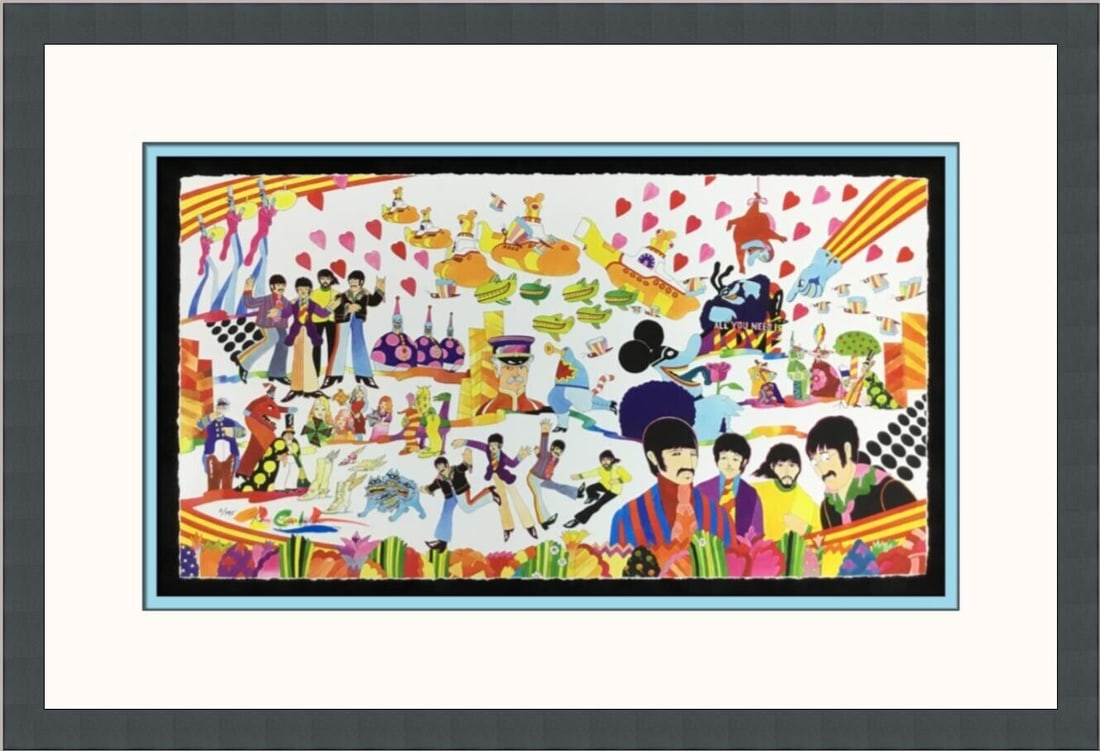Ron Campbell Pepperland L/ED Signed and Numbered Giclee Print Framed: Ron Campbell Pepperland L/ED Signed and Numbered Giclee Print Framed Animation Studio: Yellow Submarine Character: Beatles Signed By: Ron Campbell Tradition: Western Animation Signed: Yes Custom Bundl