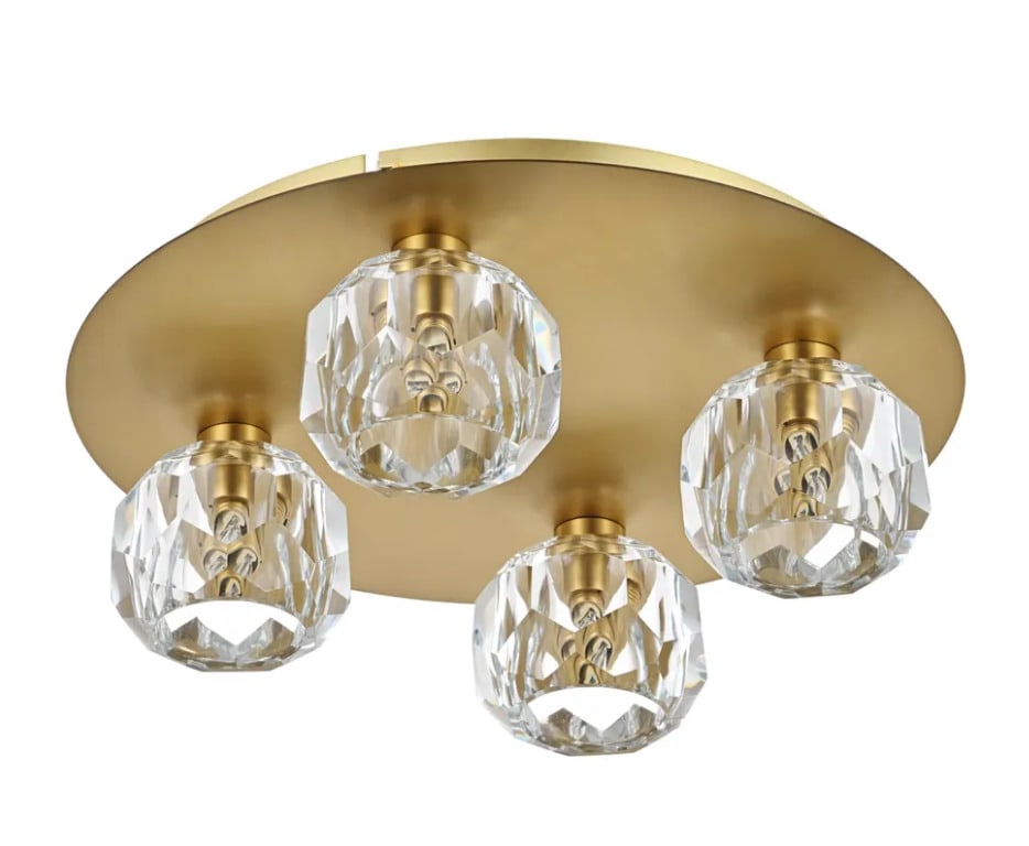 MODERN KITCHEN DINING ROOM CRYSTAL CHANDELIER FLUSH MOUNT LIGHTING FOYER 4 LIGHT: MODERN KITCHEN DINING ROOM CRYSTAL CHANDELIER FLUSH MOUNT LIGHTING FOYER 4 LIGHT Type: Chandelier Sensor Type: Light Material: Crystal Iron Color: Gold Light Color: Clear Clear White Warm White White