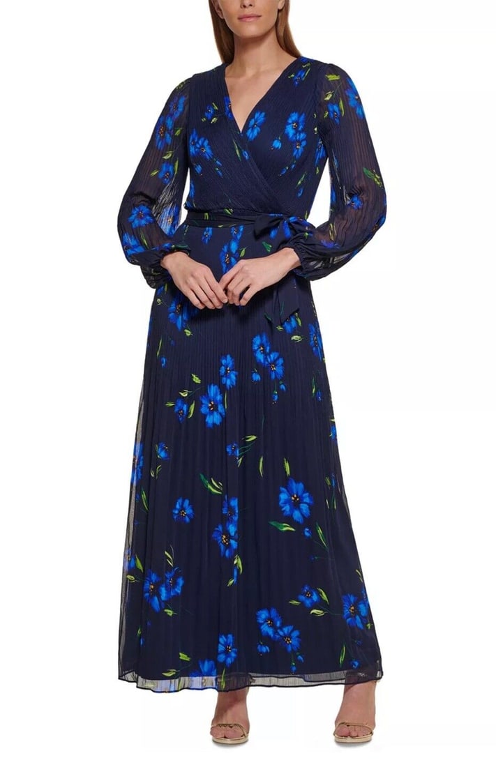DKNY Floral-Print Balloon-Sleeve Pleated Gown Size 12 Retail: DKNY Floral-Print Balloon-Sleeve Pleated Gown Size 12 Retail Pre-Owned The BIDHAUS Guarantee: All items in this auction are guaranteed to be 100% authentic. At Your Service: At BIDHAUS, our Customer S
