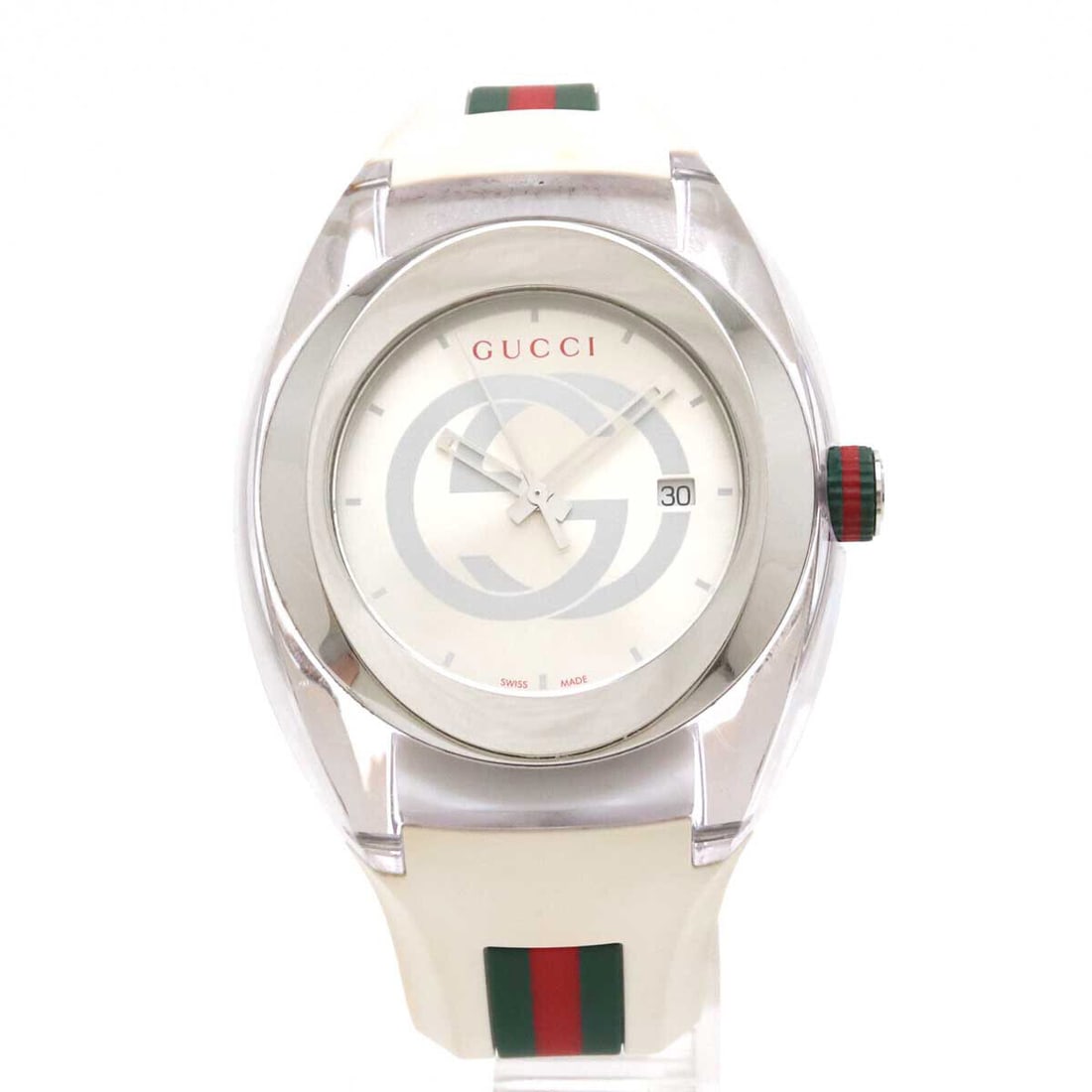 GUCCI Sync Interlocking G Sherry 137.1 YA137102A Mens Watch: GUCCI Sync Interlocking G Sherry 137.1 YA137102A Mens Watch Product Details case size W46mm (excluding crown) H49.5mm (including lugs) bracelet size 16-21cm Material SS/Rubber movement Quartz/QZ/Batte
