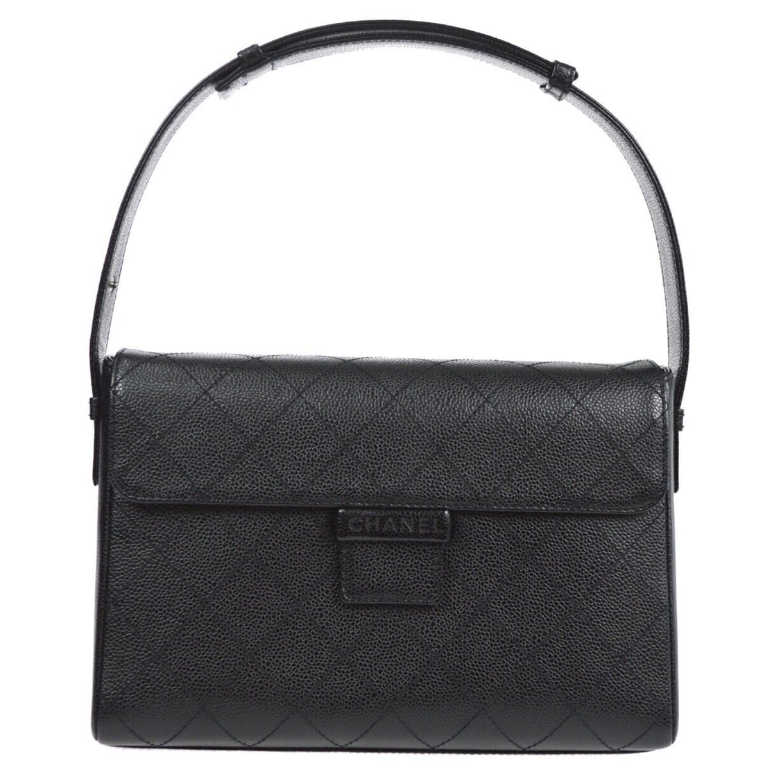 Chanel Quilted Handbag Purse Black Caviar: Chanel Quilted Handbag Purse Black Caviar Outside Condition: A: Excellent/Inside Condition: AB: Very Good The BIDHAUS Guarantee: All items in this auction are guaranteed to be 100% authentic. At Your