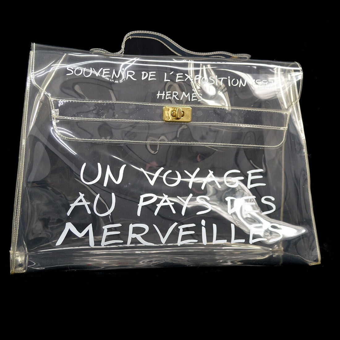 Hermes Vinyl Kelly Hand Beach Bag Souvenir De Lexposition 1997 Auction