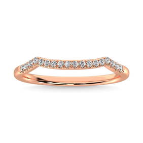 14K Rose Gold 1/20 Ctw Diamond Wedding Band (1 of 4)