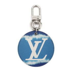 LOUIS VUITTON Louis Vuitton Portocre Illustre Keychain M69272 Leather Blue White Silver Metal (1 of 5)