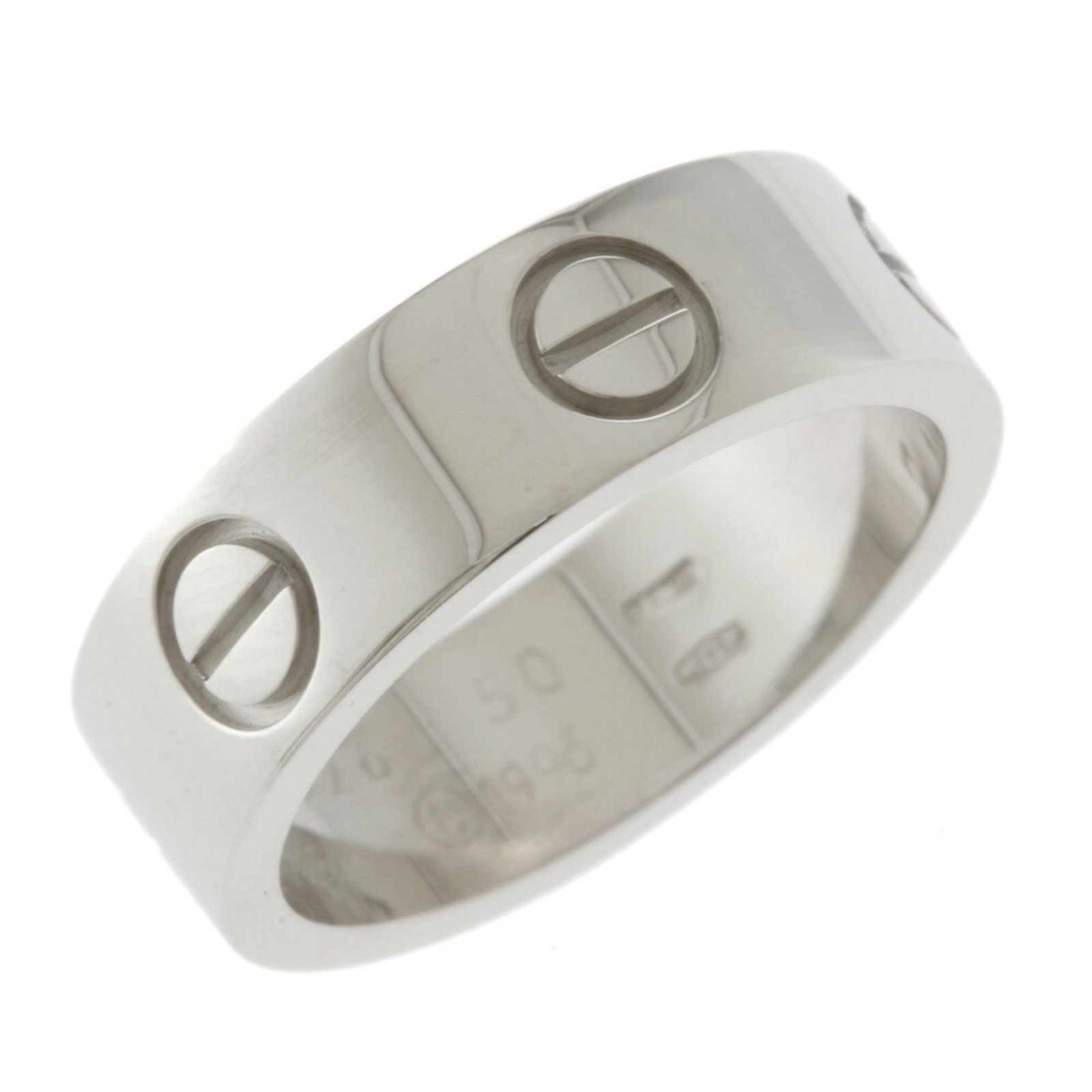 Cartier Love Ring Size 9.5 K18 White Gold Women's CARTIER: Cartier Love Ring Size 9.5 K18 White Gold Women's CARTIER Brand: Cartier Number in Pack: 1 Type: Band ring Gender: Women Color: Silver Material: White gold (18K) Other Size: 9.5 Width: 5.5mm / 0.22 Co