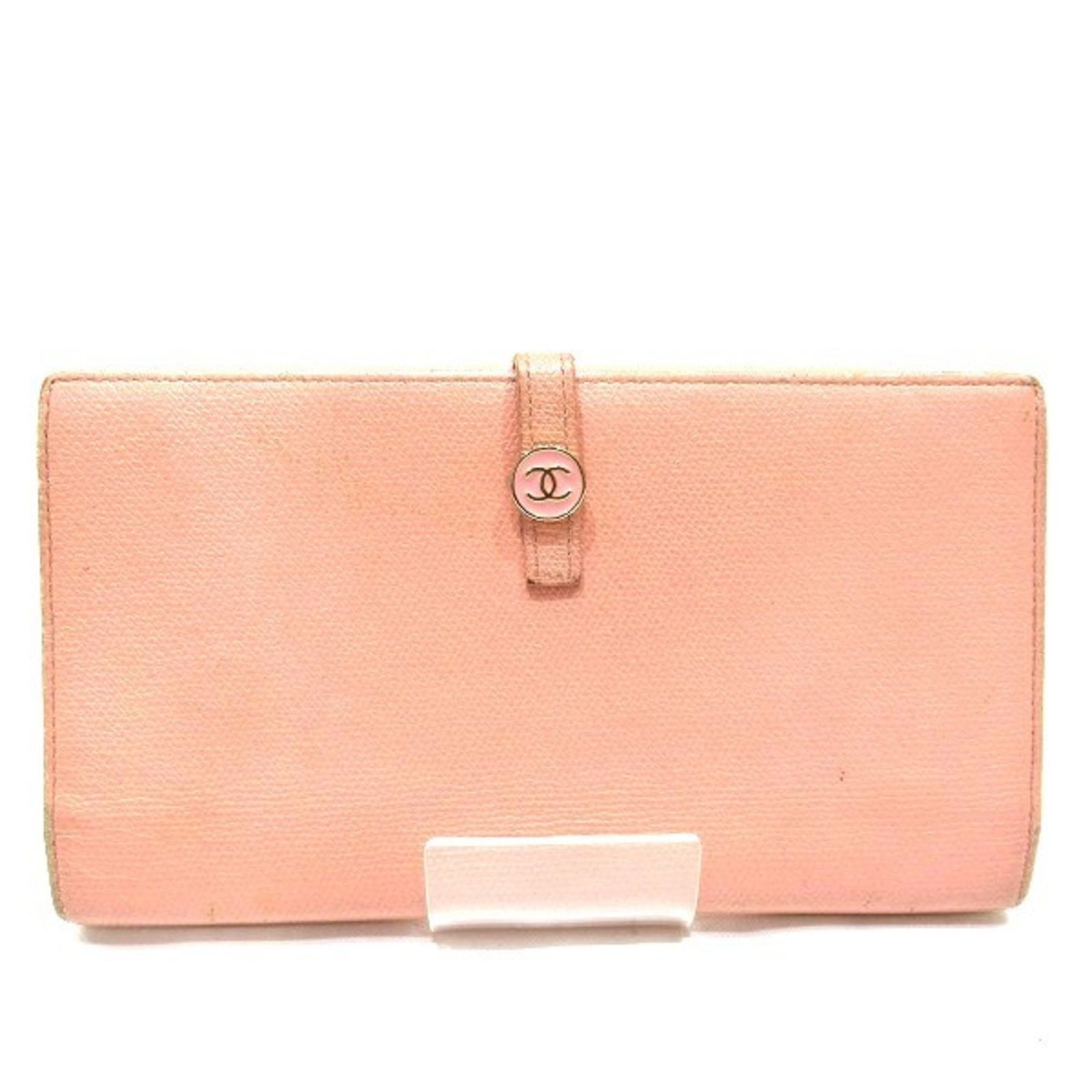 CHANEL Coco Mark Pink Leather W Hook Wallet Long Ladies: CHANEL Coco Mark Pink Leather W Hook Wallet Long Ladies Brand: Chanel Type: Long wallet (bi-fold) Gender: Women Material: Leather Leather: Color: Pink Size (HxWxD): 11cm x 19cm x 2cm / 4.33 x 7.48 x 0
