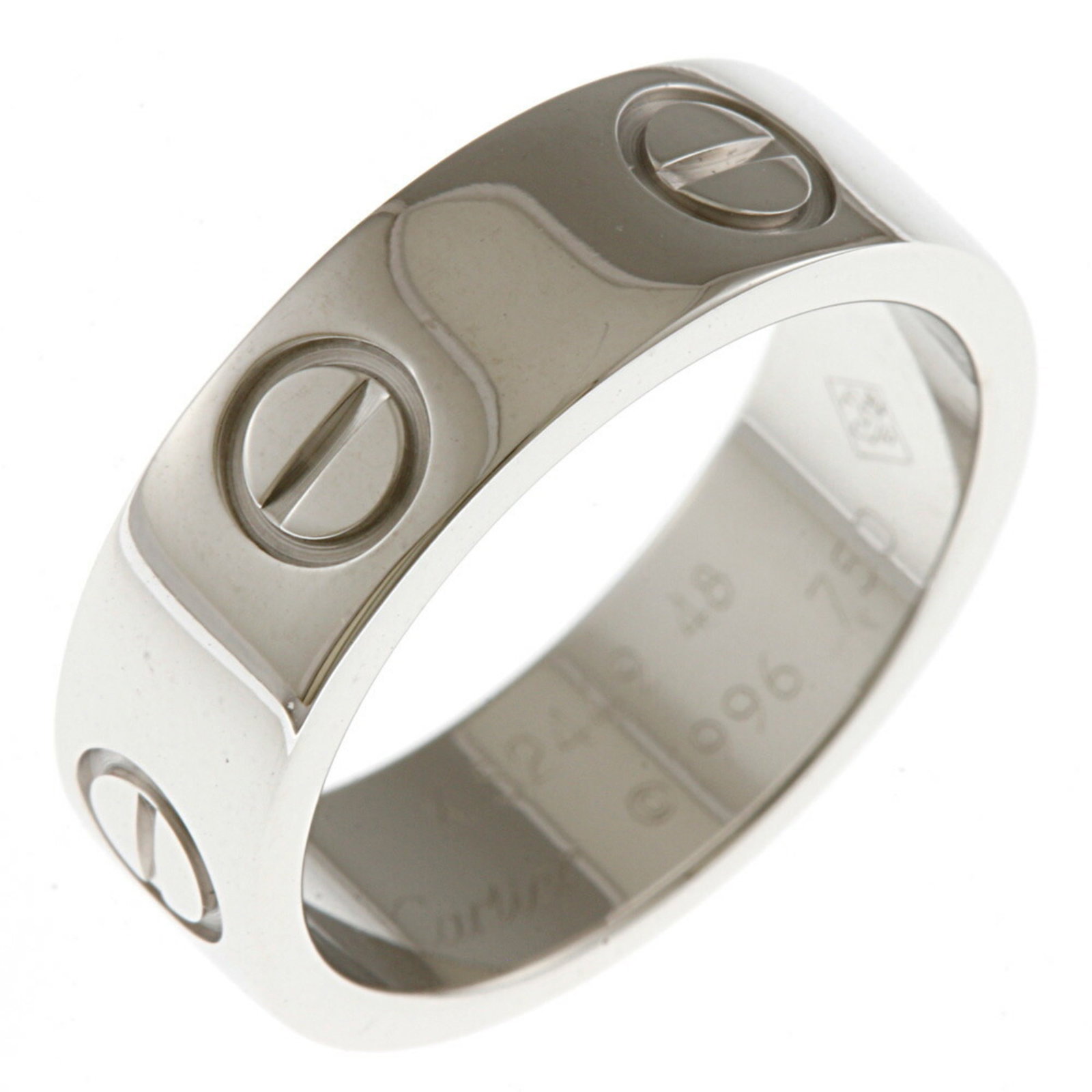Cartier CARTIER Love Ring No. 7.5 18K K18 White Gold Women's: Cartier CARTIER Love Ring No. 7.5 18K K18 White Gold Women's Brand: Cartier Line: Love Number in Pack: 1 Type: Anniversary ring Gender: Women Color: Silver Material: White gold (18K) US Size: 5 Width: