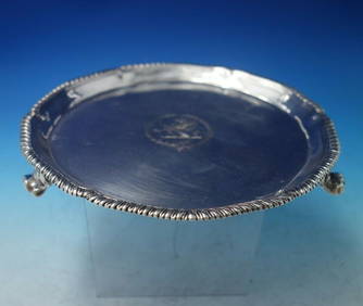 Thomas Heming English Georgian Sterling Silver Salver Tray Footed c.1766 (1 of 10)