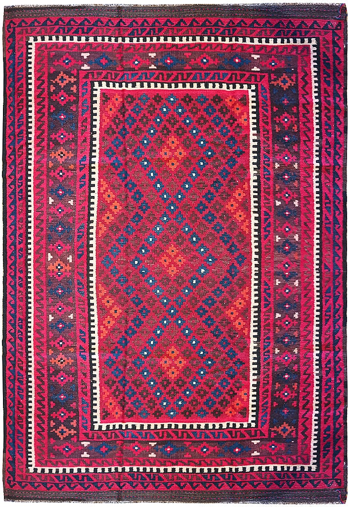 6 x 10 Afghan New Kilim Tribal Rug: 6 x 10 Afghan New Kilim Tribal Rug Free continental US Shipping Size in Feet: Width: 6 x Length: 9.7 Size in Inches: Width: 72 in x Length: 115 in Rug Type: Area Rug Colors: Red Black Weave: Hand-Knot