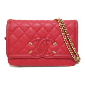 CHANEL ChainShoulder Bag Red Caviar Skin (Grained Calf) (1 of 14)