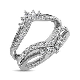 14K White Gold 1/2 Ct.Tw. Diamond Guard Ring (1 of 4)