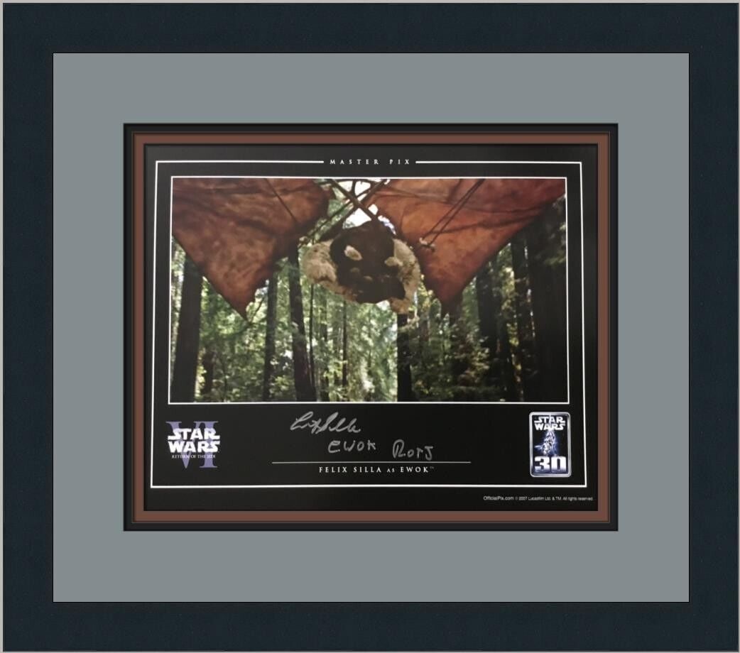 Star Wars VI Felix Silla Ewok Signed Official Pix Custom Framed: Star Wars VI Felix Silla Ewok Signed Official Pix Custom Framed Convention/Event: Star Wars Celebration IV Expo Movie: VI:Return of the Jedi Series: Star Wars Year: 2007 Character: Ewok Signed By: Fel