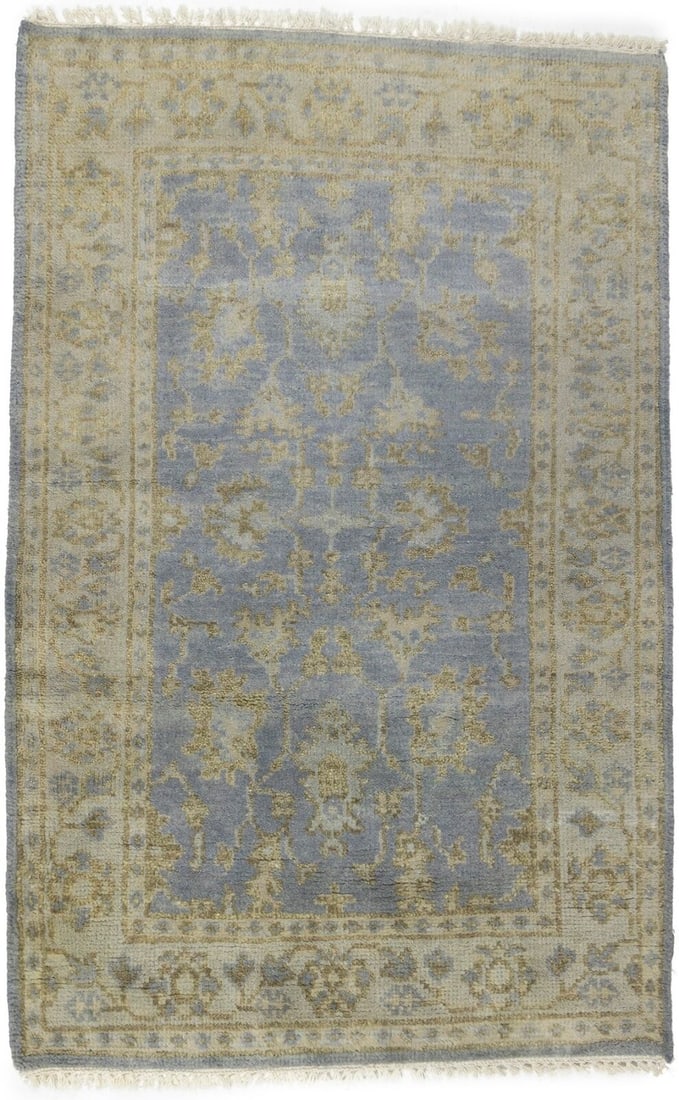 Hand-Knotted Classic Floral 3X5 Muted Oushak Chobi Oriental Rug Bathroom Carpet: Hand-Knotted Classic Floral 3X5 Muted Oushak Chobi Oriental Rug Bathroom Carpet Free continental US Shipping Type: Area Rugs Color: Muted Colors: Purple Gray Cream Pastel Brown etc Size: 3"2 x 4"10 Ma